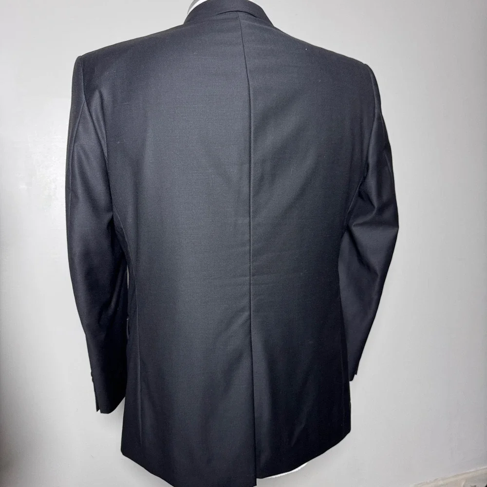 Jos. A. Bank Tuxedo Suit Mens 46R 41x31 Black Solid Wool Notch Lapel Formal